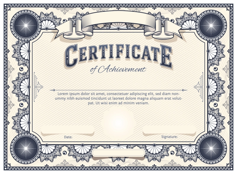 Шаблон сертификата или диплома