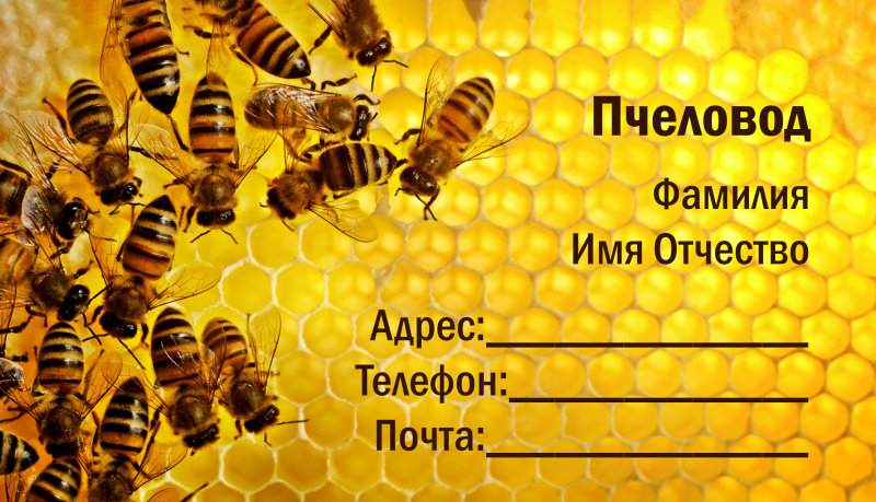 Визитка с пчёлами